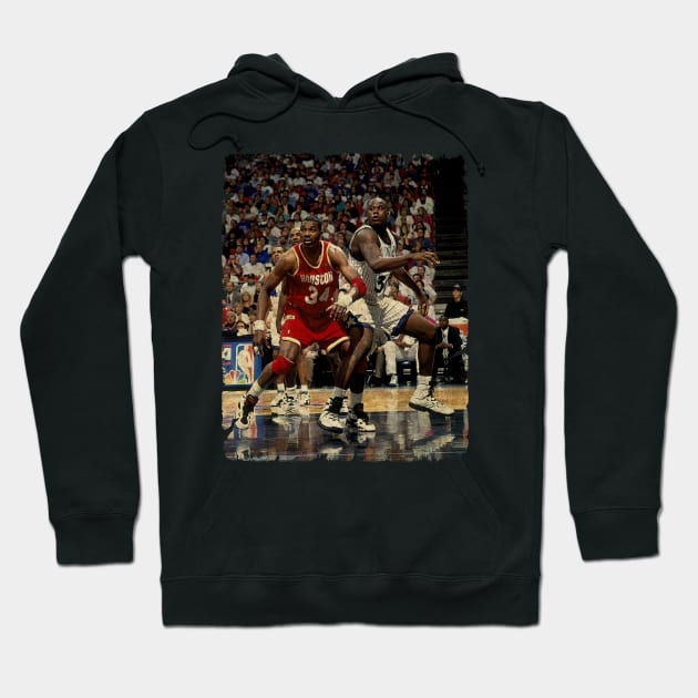 Hakeem and Shaq During The 1995 NBA Finals Hoodie by Wendyshopart